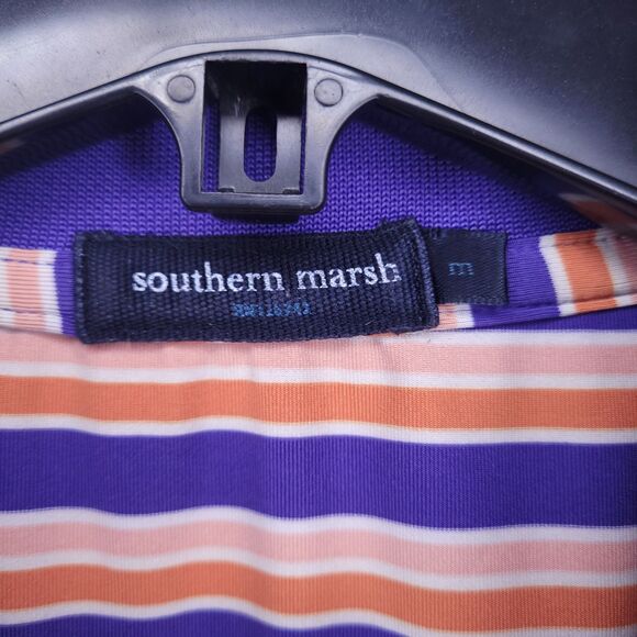 Southern Marsh Polo Shirt Mens Medium Striped Purple, Orange - Picture 11 of 13